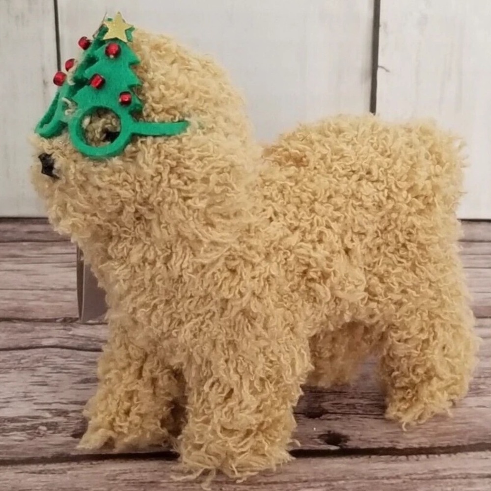 2024 Target Wondershop Fabric Labradoodle Dog w/Tree Glasses Christmas Ornament